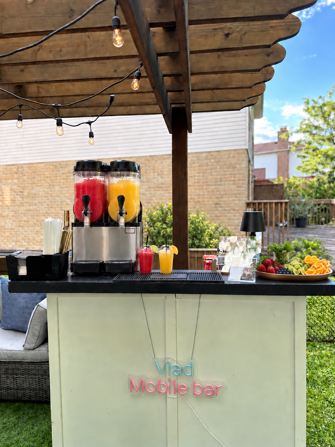 Frozen cocktail and slushie machine on Vlad Mobile Bar for Toronto events